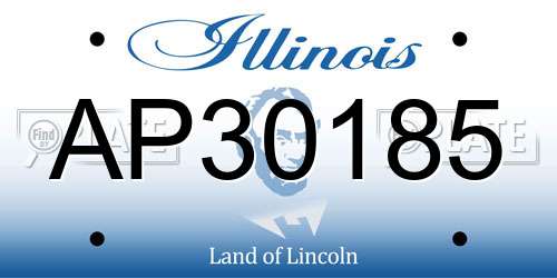 AP30185 Illinois License Plate