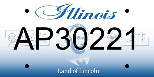 AP30221 Illinois License Plate