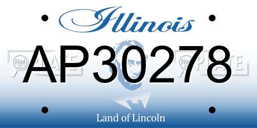 AP30278 Illinois License Plate