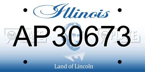 AP30673 Illinois License Plate