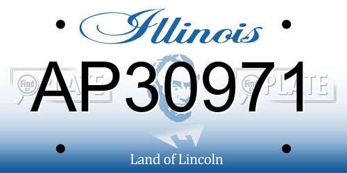 AP30971 Illinois License Plate