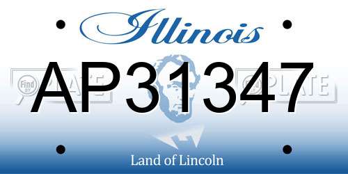 AP31347 Illinois License Plate