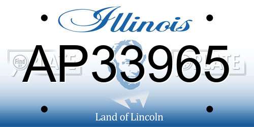 AP33965 Illinois License Plate