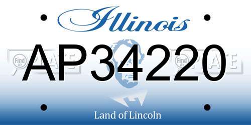 AP34220 Illinois License Plate