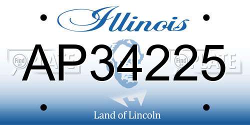 AP34225 Illinois License Plate