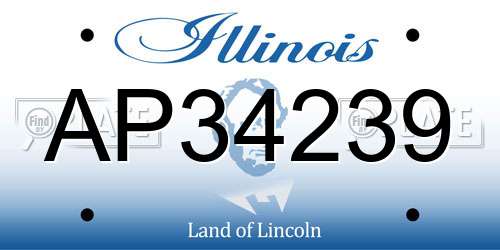 AP34239 Illinois License Plate