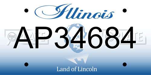 AP34684 Illinois License Plate