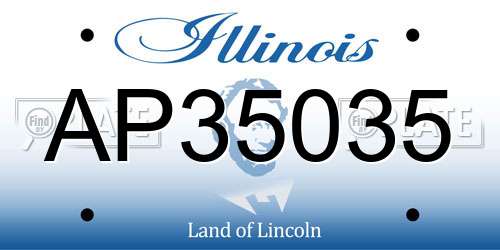 AP35035 Illinois License Plate