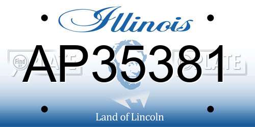 AP35381 Illinois License Plate