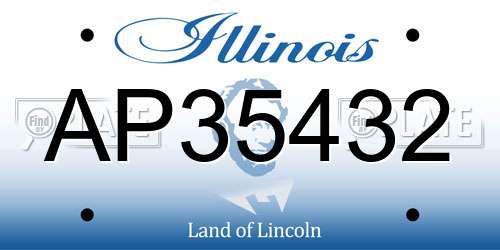 AP35432 Illinois License Plate