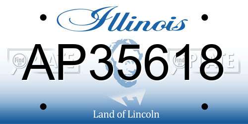 AP35618 Illinois License Plate