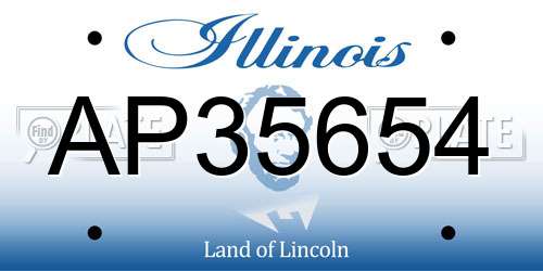 AP35654 Illinois License Plate