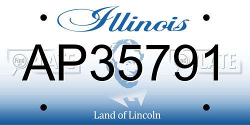 AP35791 Illinois License Plate