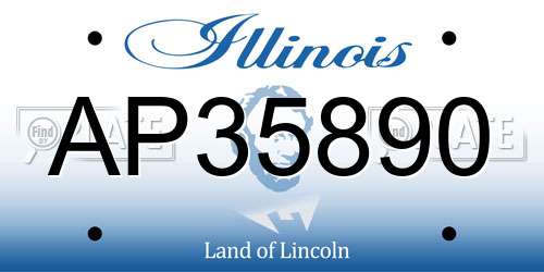 AP35890 Illinois License Plate