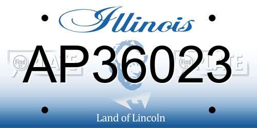 AP36023 Illinois License Plate