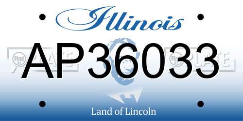 AP36033 Illinois License Plate