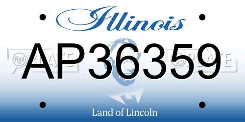 AP36359 Illinois License Plate