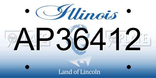 AP36412 Illinois License Plate