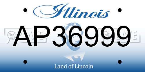 AP36999 Illinois License Plate