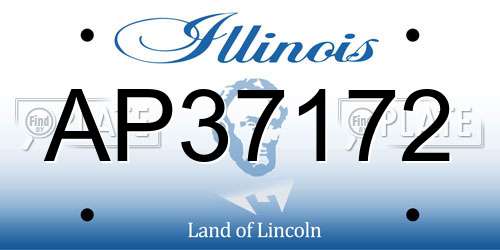 AP37172 Illinois License Plate