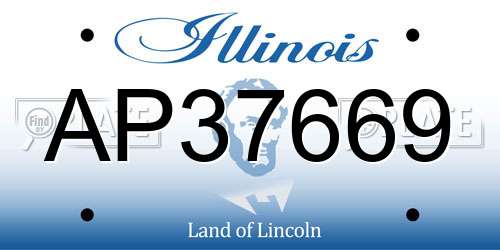 AP37669 Illinois License Plate
