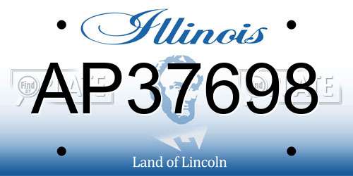 AP37698 Illinois License Plate