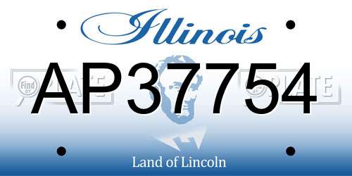 AP37754 Illinois License Plate