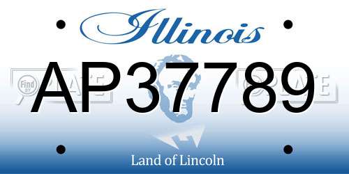 AP37789 Illinois License Plate