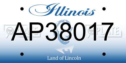 AP38017 Illinois License Plate