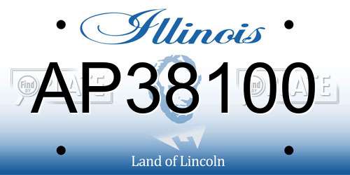 AP38100 Illinois License Plate