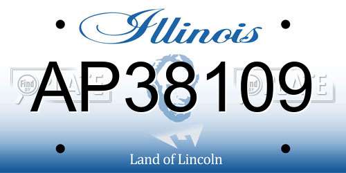 AP38109 Illinois License Plate