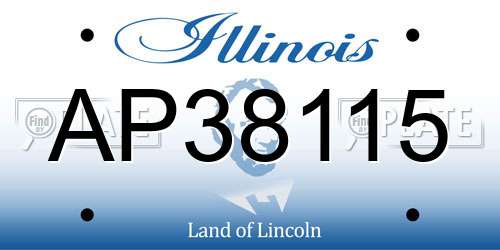 AP38115 Illinois License Plate