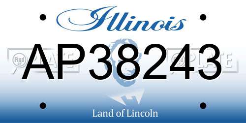 AP38243 Illinois License Plate
