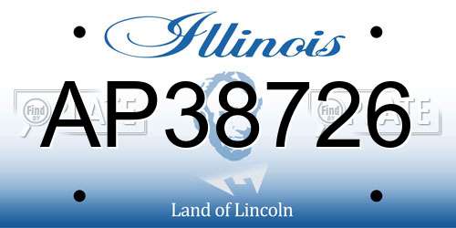 AP38726 Illinois License Plate