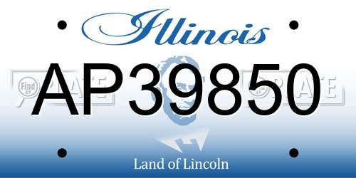 AP39850 Illinois License Plate