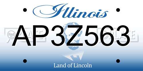 AP3Z563 Illinois License Plate