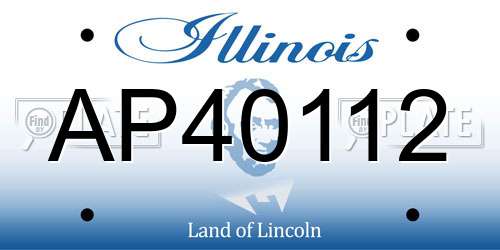 AP40112 Illinois License Plate