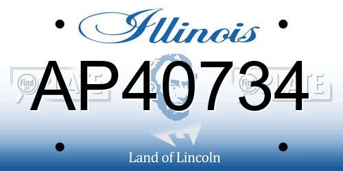 AP40734 Illinois License Plate