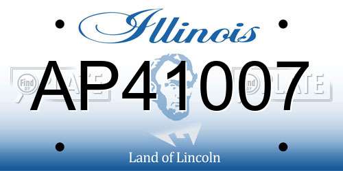 AP41007 Illinois License Plate
