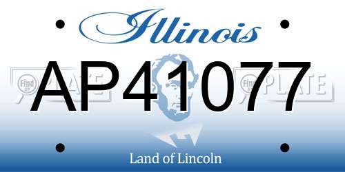 AP41077 Illinois License Plate