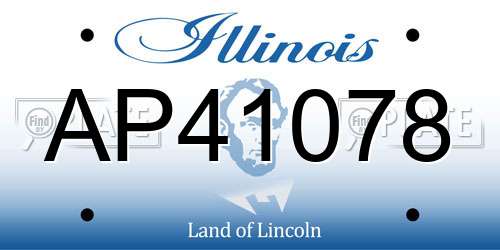 AP41078 Illinois License Plate