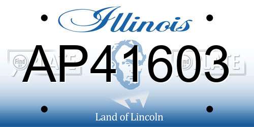 AP41603 Illinois License Plate