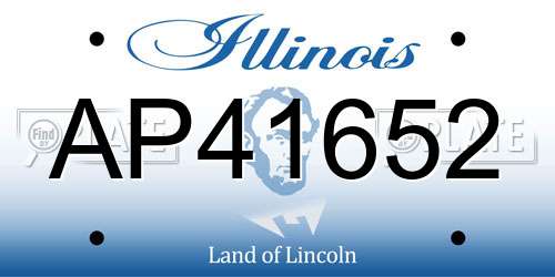 AP41652 Illinois License Plate