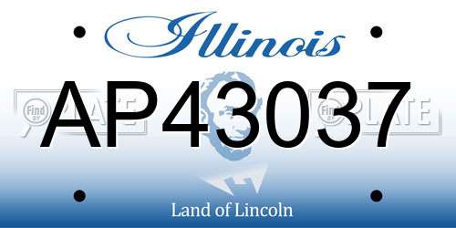 AP43037 Illinois License Plate