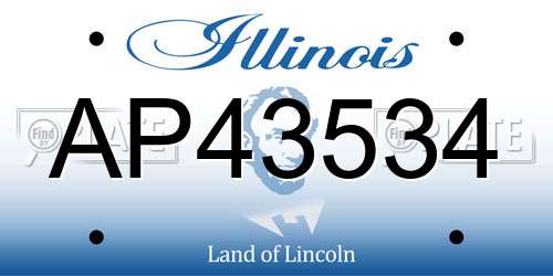 AP43534 Illinois License Plate