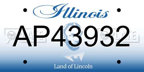 AP43932 Illinois License Plate