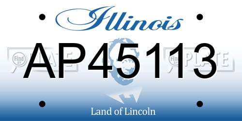 AP45113 Illinois License Plate