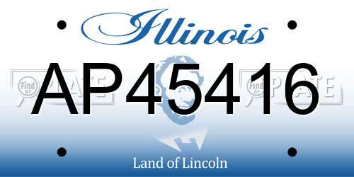 AP45416 Illinois License Plate