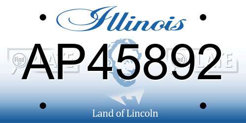 AP45892 Illinois License Plate