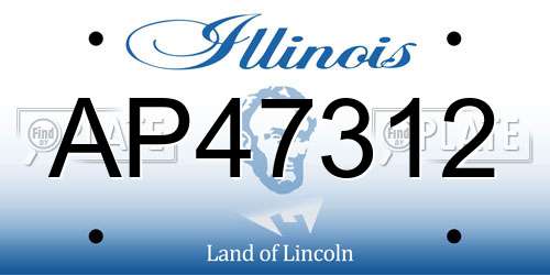 AP47312 Illinois License Plate